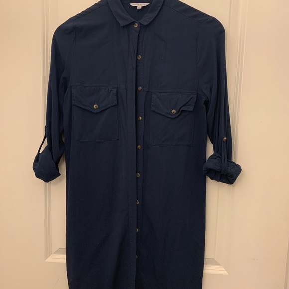 Naked Zebra Tie Short Dress - Navy Blue - Picture 4 of 4